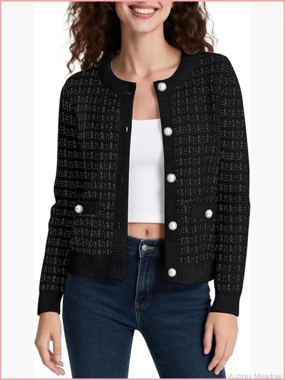 Open Front Cropped Cardigan Knit Sweater Jacket Long Sleeve
